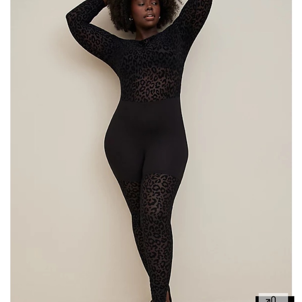 Sheer leopard catsuit